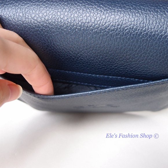 NWT LONGCHAMP Le Foulonne Small Leather Crossbody NAVY BLUE Authentic! - Picture 11 of 15